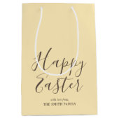 Stijlvolle Happy Easter Gift Wrap Geel Bruin Medium Cadeauzakje (Voorkant)