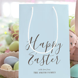 Stijlvolle Happy Easter Gift Wrap Pastel Blue Medium Cadeauzakje
