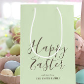 Stijlvolle Happy Easter Gift Wrap Pistache Groen Medium Cadeauzakje