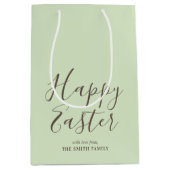 Stijlvolle Happy Easter Gift Wrap Pistache Groen Medium Cadeauzakje (Voorkant)