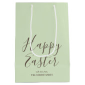 Stijlvolle Happy Easter Gift Wrap Pistache Groen Medium Cadeauzakje (Achterkant)