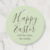 Stijlvolle Happy Easter Pastel Groene Partij Favor Bedankjes Labels (Voorkant)