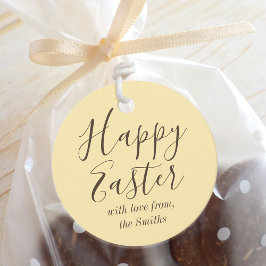 Stijlvolle Happy Easter Yellow Party Favor Labels