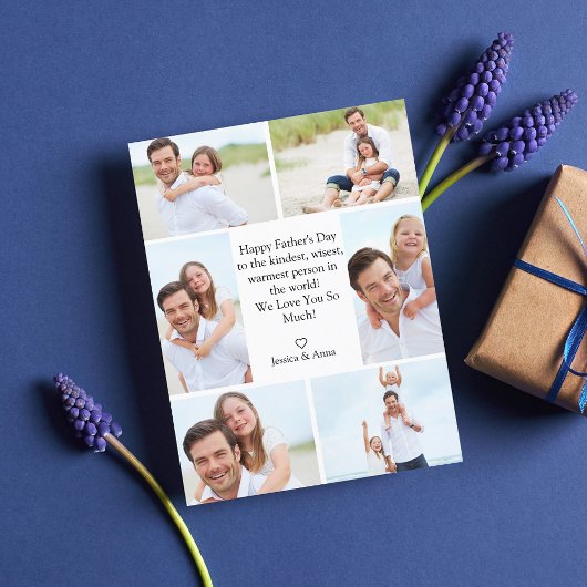 Stijlvolle Happy Fathers Day 6 foto's Collage Feestdagenkaart