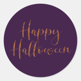 Stijlvolle Happy Halloween Sinaasappel Glitter Typ Ronde Sticker