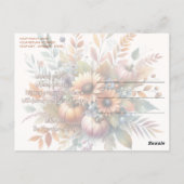Stijlvolle Happy Herfst Pompoen Bloem Boeket Motie Briefkaart (Achterkant)