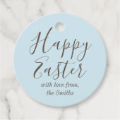 Stijlvolle Happy Paaspastel Blauw Feest Favor Labe Bedankjes Labels (Voorkant)