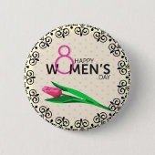 Stijlvolle Happy Womens Day Custom Size Button (Voorkant)