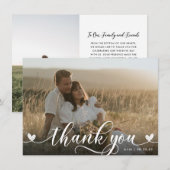 Stijlvolle harten bruiloft dank u kaart (Voorkant / Achterkant)