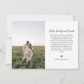 Stijlvolle harten bruiloft dank u kaart (Achterkant)