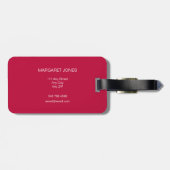 Stijlvolle harten in roze & rood. Gepersonaliseerd Bagagelabel (Achterkant horizontaal)