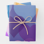 Stijlvolle harten thema blauw roze Paarse Inpakpapier Vel (In situ)