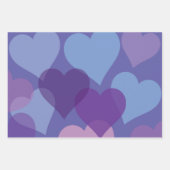 Stijlvolle harten thema blauw roze Paarse Inpakpapier Vel (Voorkant)