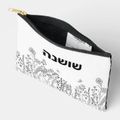 Stijlvolle Hebreeuwse naam Floral Sketch Cosmetic  Etui (Open)