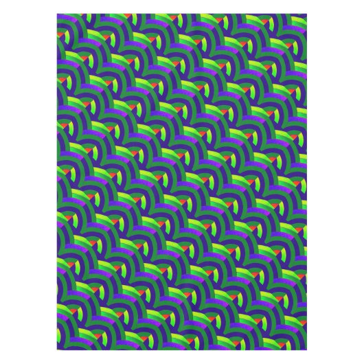 stijlvolle hedendaagse groene/blauwe krijt tafelkleed (Voorkant)