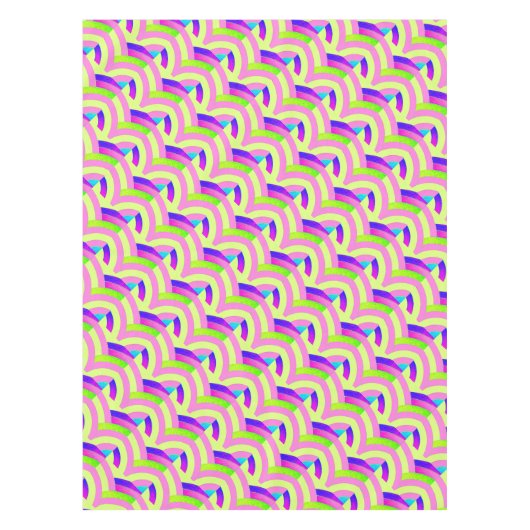 stijlvolle hedendaagse roze/gele krijt tafelkleed (Voorkant)