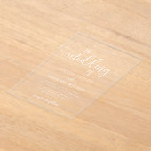 Stijlvolle hedendaagse script witte bruiloft acryl uitnodigingen (Laagn)