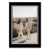 Stijlvolle hedendaagse zwart & wit bruiloft kaart (Achterkant)