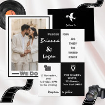 Stijlvolle hedendaagse zwart & wit bruiloft