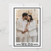 Stijlvolle hedendaagse zwart & wit bruiloft kaart (Achterkant)