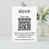 Stijlvolle hedendaagse zwart & wit bruiloft RSVP Kaartje (Staand voorkant)