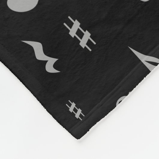 Stijlvolle hedendaagse zwart wit en grijs cirkel fleece deken (Hoek)