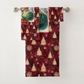 Stijlvolle heer en mevrouw Claus Rode feestelijke Bad Handdoek (Insitu)