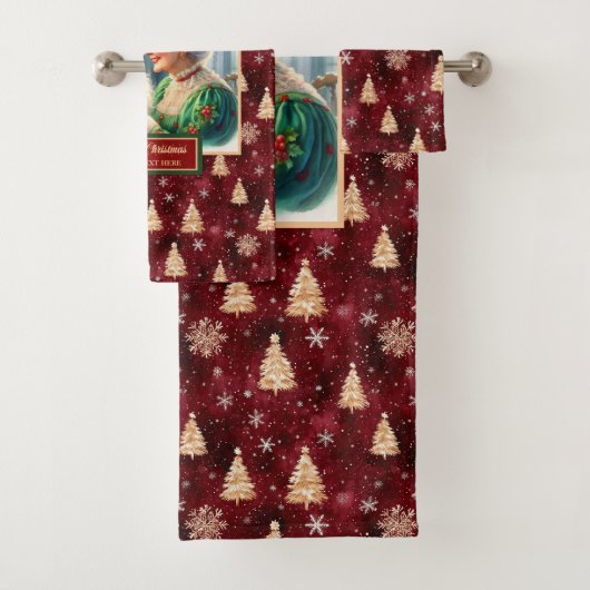 Stijlvolle heer en mevrouw Claus Rode feestelijke Bad Handdoek (Insitu)