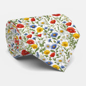 Stijlvolle heldere kleurrijke wilde bloem patroon stropdas (Opgerold)