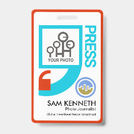 Stijlvolle heldere motief persverslaggever met aan badge