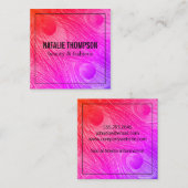 Stijlvolle, heldere Peacock Feathers Vierkante Visitekaartje (Voorkant / Achterkant)