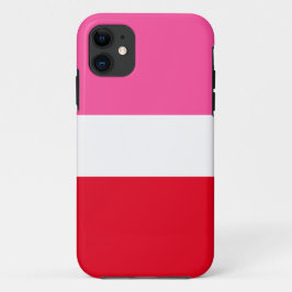 Stijlvolle heldere sportieve brede roze rode witte Case-Mate iPhone case