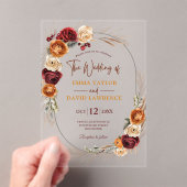 Stijlvolle herfst sinaasappel roest terracotta blo acryl uitnodigingen (Insitu (Draagbaar))