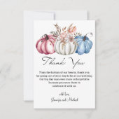 Stijlvolle herfst waterverf pompoenen bruiloft bedankkaart (Voorkant)