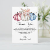 Stijlvolle herfst waterverf pompoenen bruiloft bedankkaart (Staand voorkant)