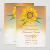 Stijlvolle herfst Zonnebloem Thanksgiving Uitnodig Kaart (Voorkant / Achterkant)