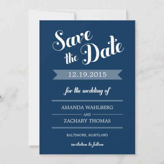Stijlvolle herinnering trouwkaart Save The Date (Voorkant)