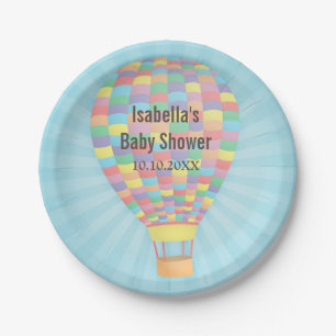 Stijlvolle hete luchtballon babyshowerbenodigdhede papieren bordje
