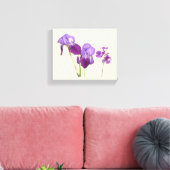 Stijlvolle hete paarse iris bloemen digitale beeld canvas afdruk (Insitu (Woonkamer))