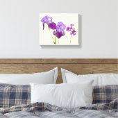 Stijlvolle hete paarse iris bloemen digitale beeld canvas afdruk (Insitu (Slaapkamer))