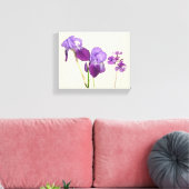 Stijlvolle hete paarse iris bloemen digitale beeld canvas afdruk (Insitu (Woonkamer))