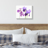 Stijlvolle hete paarse iris bloemen digitale beeld canvas afdruk (Insitu (Slaapkamer))