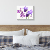 Stijlvolle hete paarse iris bloemen digitale beeld canvas afdruk (Insitu (Slaapkamer))