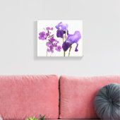 Stijlvolle hete paarse iris bloemen digitale beeld canvas afdruk (Insitu (Woonkamer))
