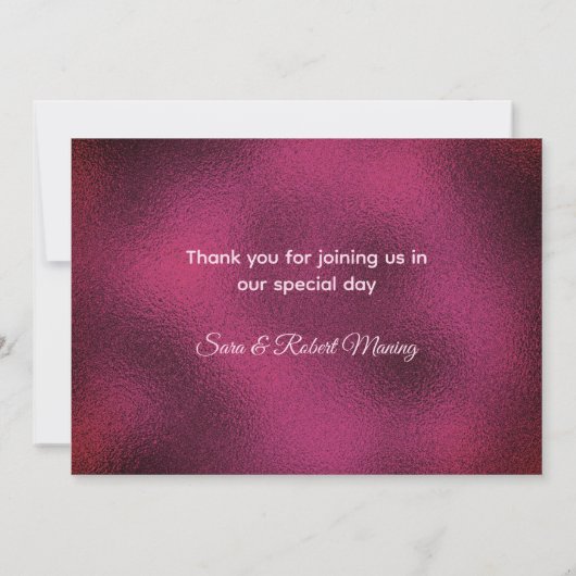 Stijlvolle hete roze zwarte druipende glitter bedankkaart (Achterkant)