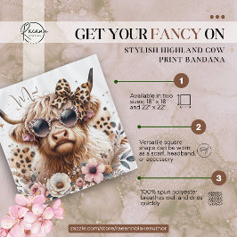 Stijlvolle Highland Koe Print Bandana