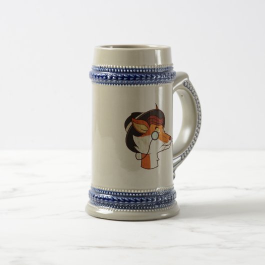 Stijlvolle hipster Fox Beer Stein Bierpul (Voorkant rechts)