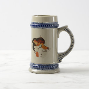 Stijlvolle hipster Fox Beer Stein Bierpul