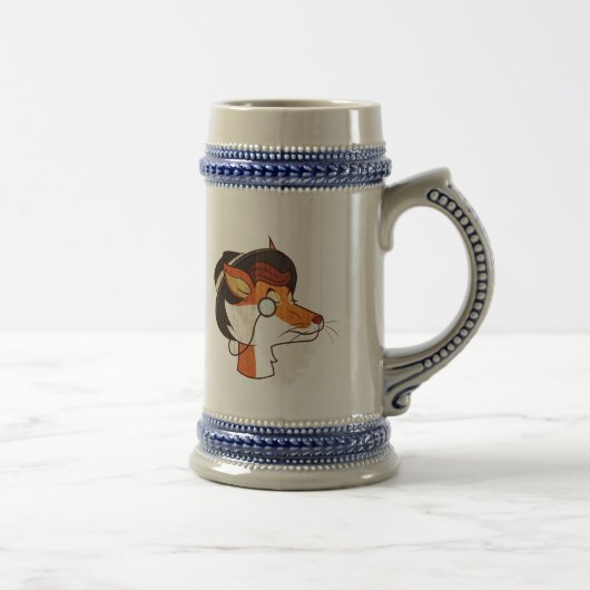 Stijlvolle hipster Fox Beer Stein Bierpul (Rechts)