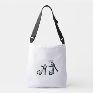 Stijlvolle hoe afdrukken - Blauwgroen geplakt Crossbody Tas